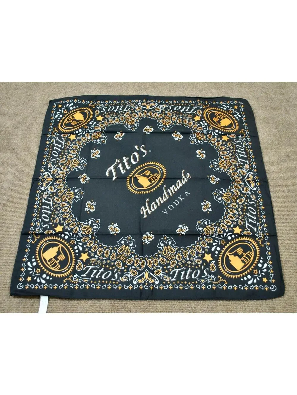 Titos Handmade Vodka Austin Texas Black Beer Bud Orange Bandana